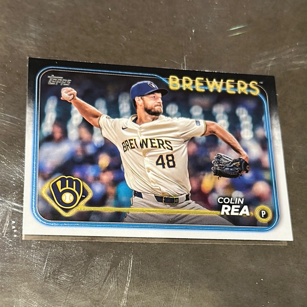 Topps Brewers Baseball Card with Blue and White Accents